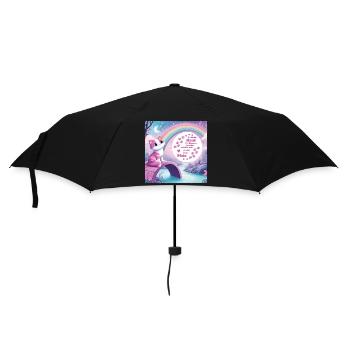 Chat avec arc-en-ciel - Parapluie standard - noir - Devant