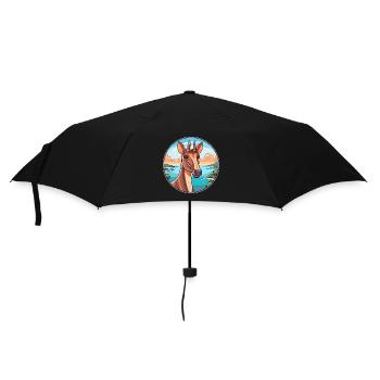 Okapi Aquarelle Cartoon Kawaii Clipart Animal - Parapluie standard - noir - Devant