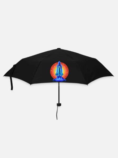 BLAUES SPACE SHUTTLE RETRO VINTAGE - Regenschirm (klein) - Schwarz