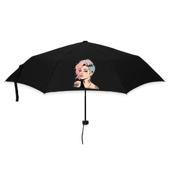 Portrait de Jeune Femme au Style Punk - Parapluie standard - noir - Devant