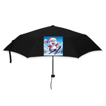 Lapin Saut Ski Noël - Parapluie standard - noir - Devant