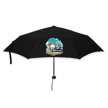 Excavator Construction Site Drawing - Umbrella (small) - black - Front