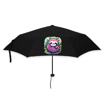 Faultier Zeichnung - Regenschirm (klein) - Schwarz - Vorne