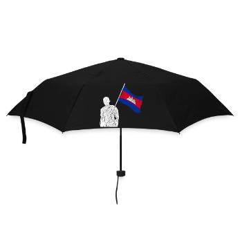 Cambodia Temple Khmer Vintage Flag I Gift - Umbrella (small) - black - Front