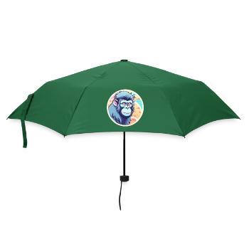 Affe Illustration - Regenschirm (klein) - Flaschengrün - Vorne