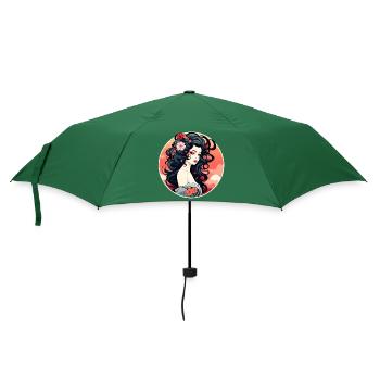 Geisha Illustration - Umbrella (small) - bottlegreen - Front