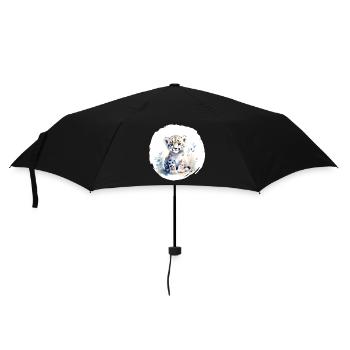 Aquarelle de léopard des neiges - Parapluie standard - noir - Devant