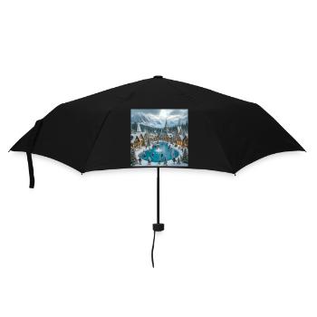 Scandinavian Christmas Village - Umbrella (small) - black - Front