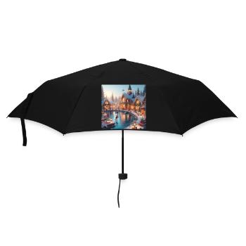 Scandinavian Christmas Village - Umbrella (small) - black - Front