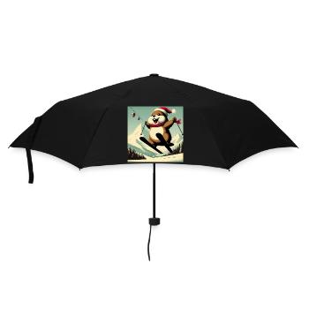 Marmotte Ski Affiche Vintage - Parapluie standard - noir - Devant