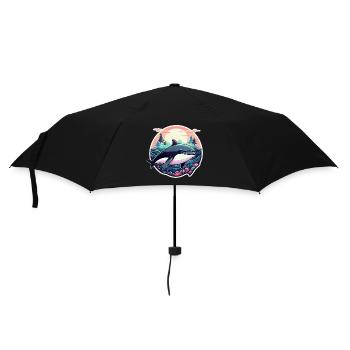 Wal Illustration - Regenschirm (klein) - Schwarz - Vorne