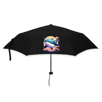 Wal Illustration - Regenschirm (klein) - Schwarz - Vorne