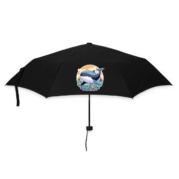 Wal Illustration - Regenschirm (klein) - Schwarz - Vorne