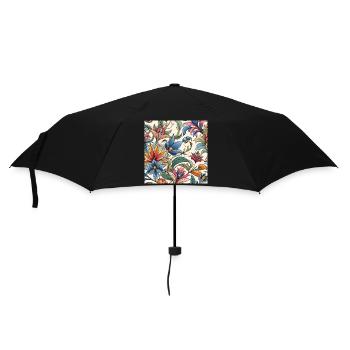 Fleurs végétal colorées - Parapluie standard - noir - Devant