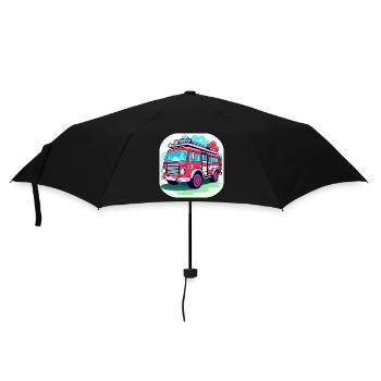Fire truck illustration - Umbrella (small) - black - Front