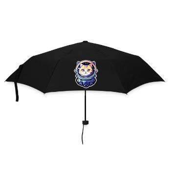 Cat Astronaut Illustration - Umbrella (small) - black - Front
