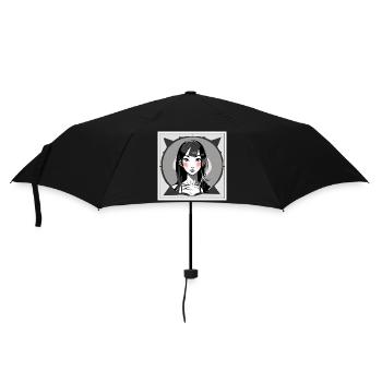 Fille Manga Rougissante - Parapluie standard - noir - Devant
