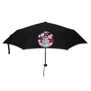 Birthday Cake Illustration - Umbrella (small) - black - Front