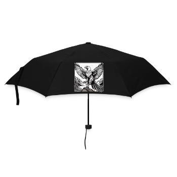 Adler Illustration - Regenschirm (klein) - Schwarz - Vorne