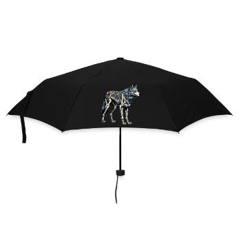 Illustration de squelette de loup - Parapluie standard - noir - Devant