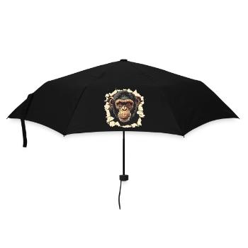 monkey, monkey head, chimpanzee, monkey - Umbrella (small) - black - Front