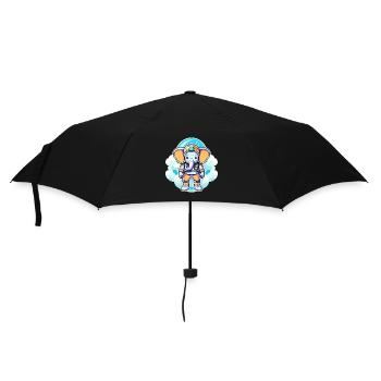 Elephant Astronaut Illustration - Umbrella (small) - black - Front