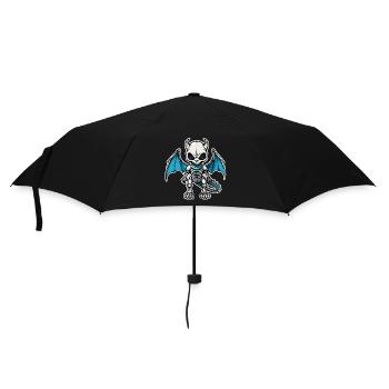 Cute Dragon Skeleton Illustration - Umbrella (small) - black - Front