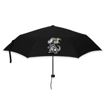Cute Dragon Skeleton Illustration - Umbrella (small) - black - Front