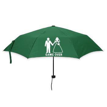 Jeu de mariée et le marié sur le mariage des jeunes mariés - Parapluie standard - vert bouteille - Devant