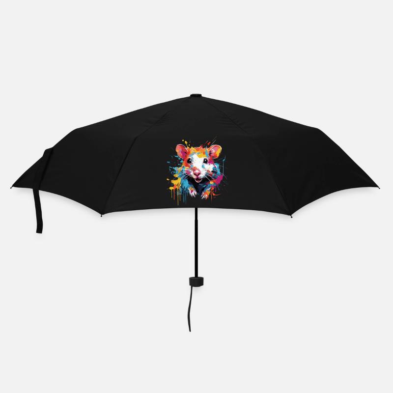 Coole bunte Ratte - Regenschirm (klein) - Schwarz