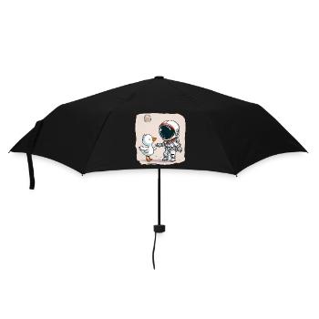 Mignon astronaute et oie dessin animé Design | Espace - Parapluie standard - noir - Devant