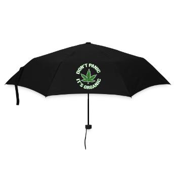Weed, Hemp, Leaf, Smoke - Don't panic, it's organic - Umbrella (small) - black - Front