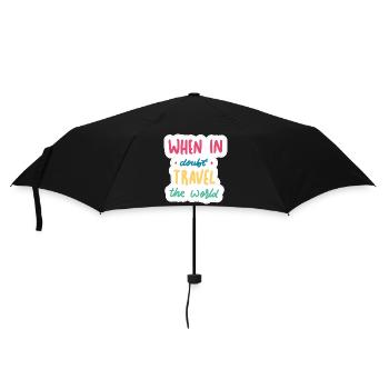 When in doubt travel the world - Umbrella (small) - black - Front