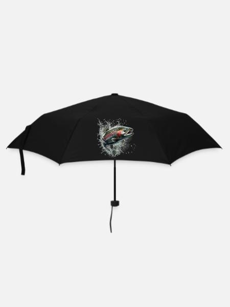 Forelle - Regenschirm (klein) - Schwarz
