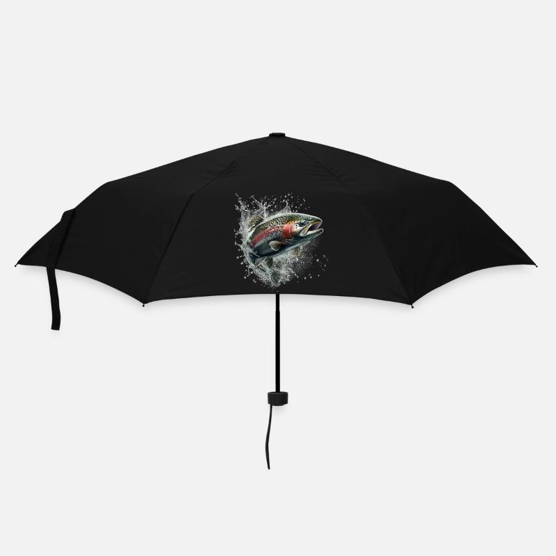 Forelle - Regenschirm (klein) - Schwarz