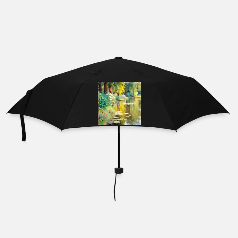 Impressionistische Landschaft - Regenschirm (klein) - Schwarz