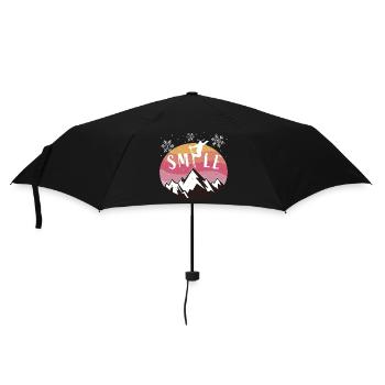« Sourire » Ski Montagne Ski Vacances Ski - Parapluie standard - noir - Devant