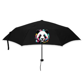 Panda - Regenschirm (klein) - Schwarz - Vorne