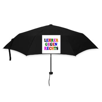 Lehrer gegen rechts - Regenschirm (klein) - Schwarz - Vorne
