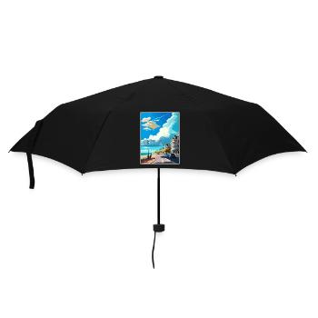Hove England Vintage Reiseposter WPA Souvenir - Regenschirm (klein) - Schwarz - Vorne