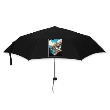 Fowey England Vintage Travel Poster WPA Souvenir - Umbrella (small) - black - Front
