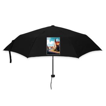 Beadnell England Vintage Travel Poster Souvenir - Umbrella (small) - black - Front