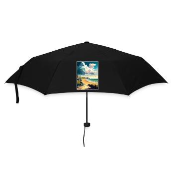 West Bay England Vintage Travel Poster Souvenir - Umbrella (small) - black - Front