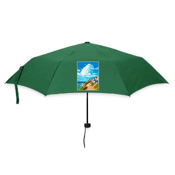 Newquay Cornwall Vintage Reiseposter Souvenir - Regenschirm (klein) - Flaschengrün - Vorne