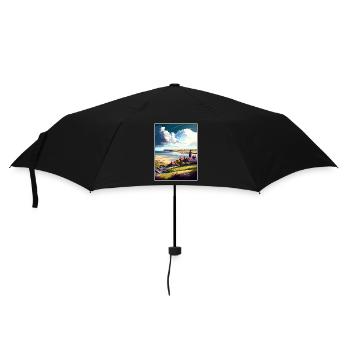 Alnmouth England Vintage Travel Poster Souvenir - Umbrella (small) - black - Front