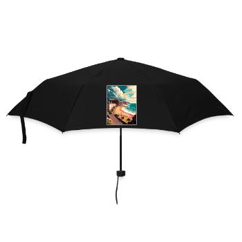 Sidmouth England Vintage Travel Poster Souvenir - Umbrella (small) - black - Front