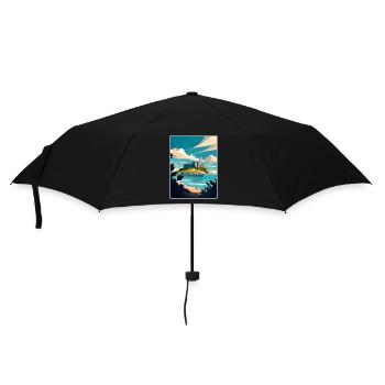 Penzance England Vintage Travel Poster Souvenir - Umbrella (small) - black - Front