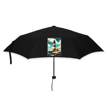 Plymouth England Vintage Travel Poster Souvenir - Umbrella (small) - black - Front
