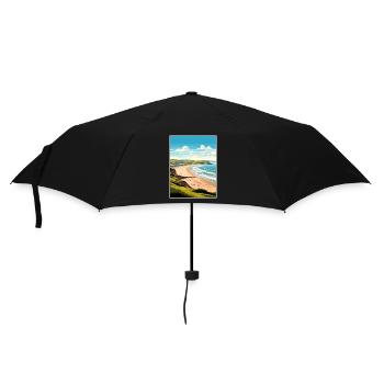 Woolacombe Devon Vintage Travel Poster Souvenir - Umbrella (small) - black - Front