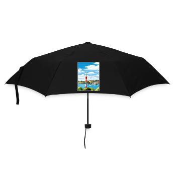 Plymouth England Vintage Travel Poster Souvenir - Umbrella (small) - black - Front